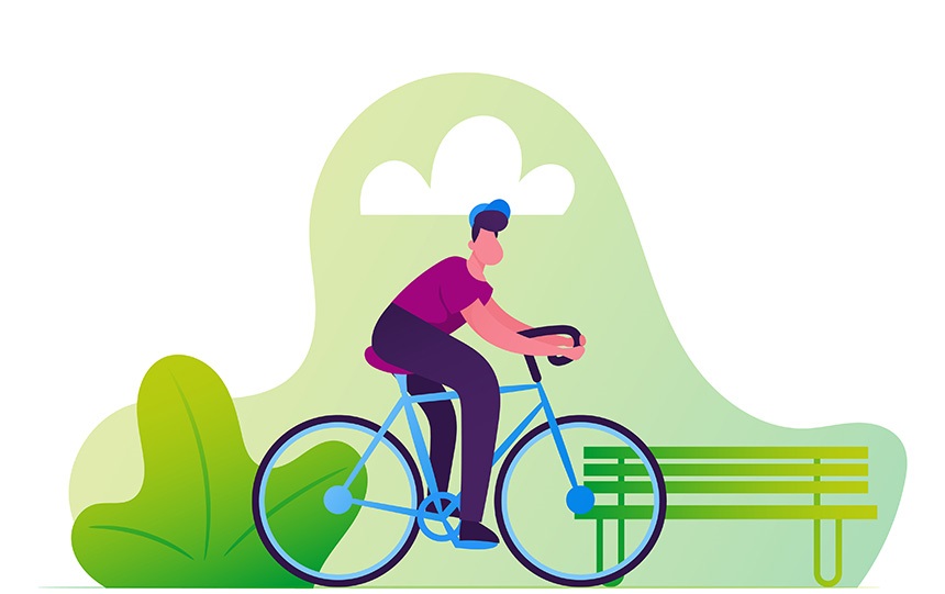 Illustration d'une personne à vélo